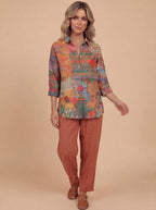 Women’s Floral Cotton Button-Up Shirt