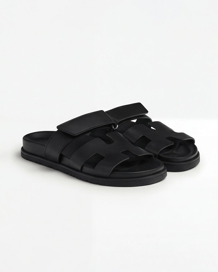 Women’s Wide Strap Padded Cutout Slide Sandals