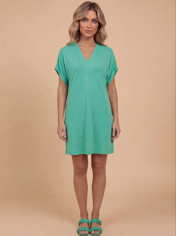 Women’s Elegant V-Neck Tummy-Hiding Dress