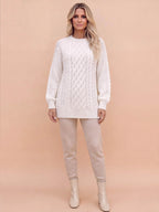 Women’s Cable Knit Oversized Turtleneck Sweater