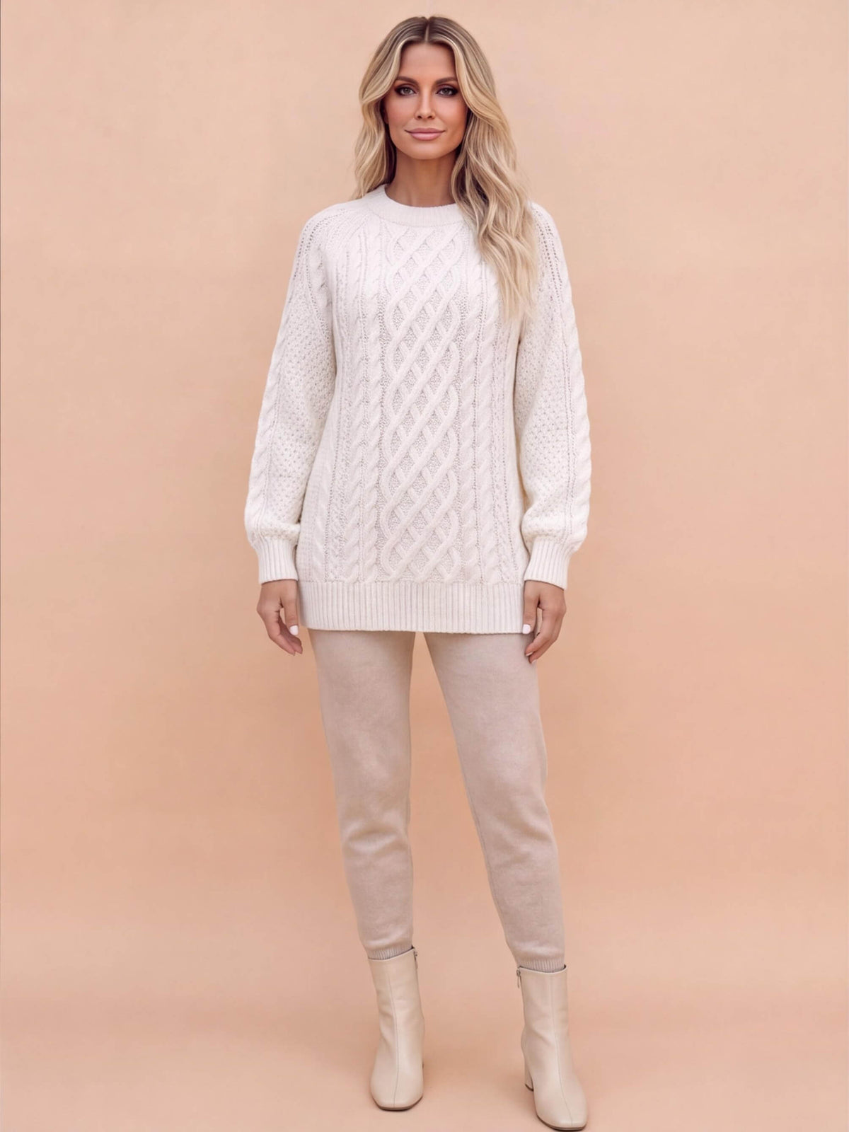 Women’s Cable Knit Oversized Turtleneck Sweater