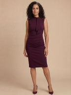 Women’s sleeveless midi dress with a wrap-around V-neck
