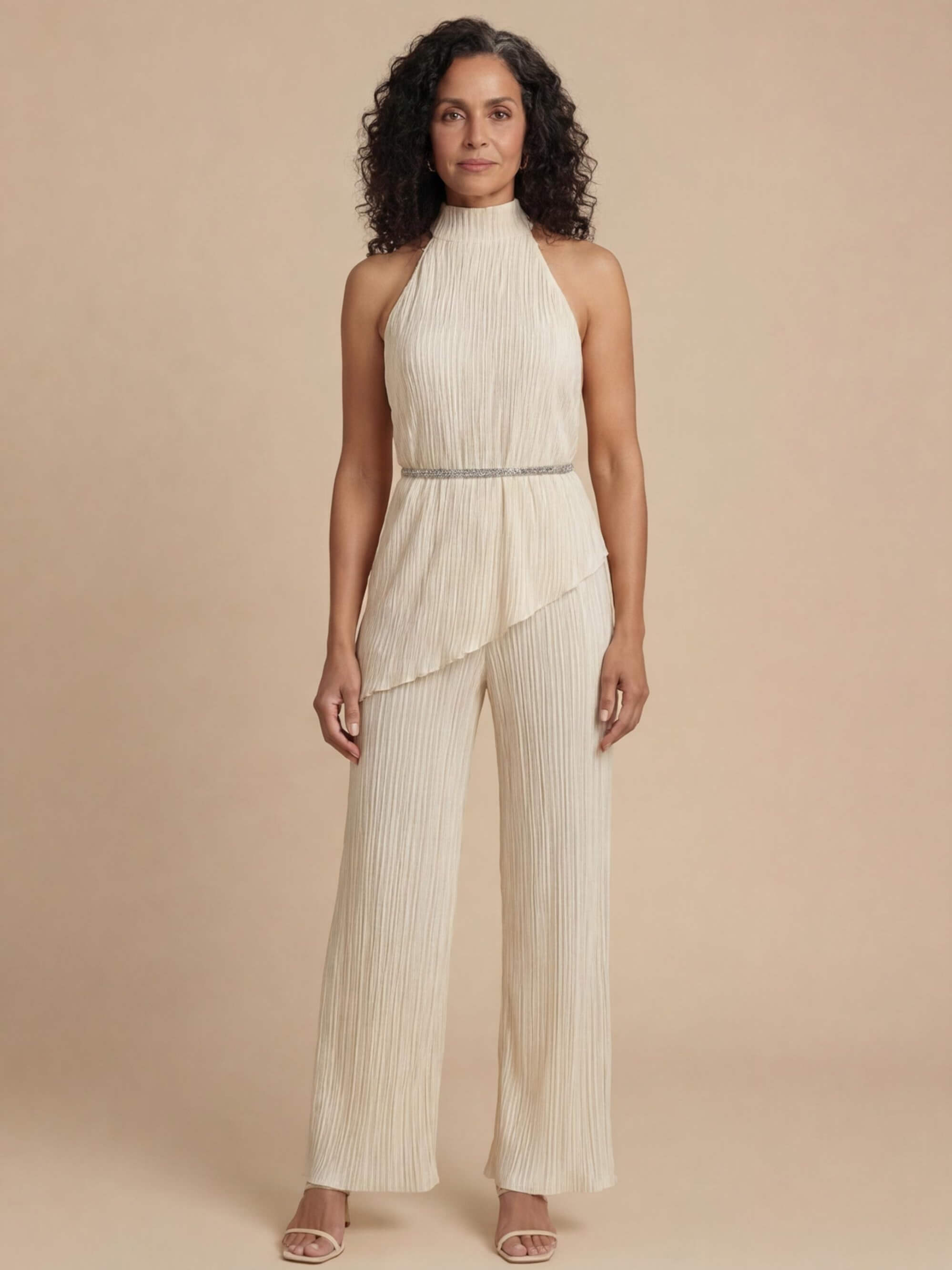 Women’s Halter Pleated Two-Piece Set