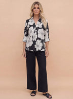 Women’s Breathable Floral Button-Down Blouse