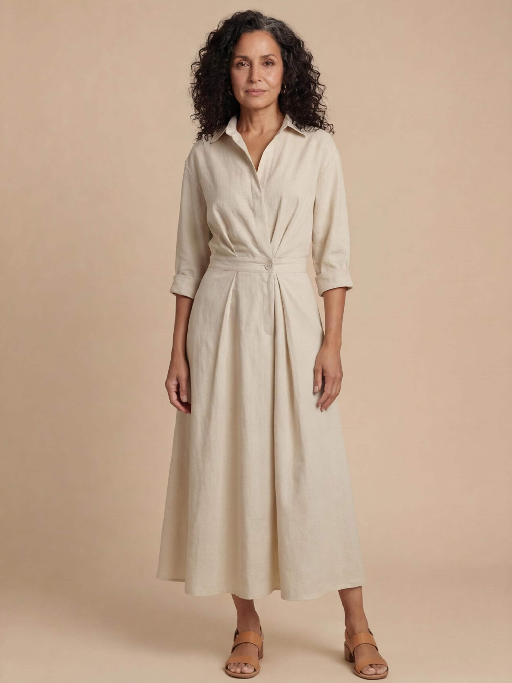 Women’s Tailored Shirt Dress – Flowing Silhouette & Timeless Elegance
