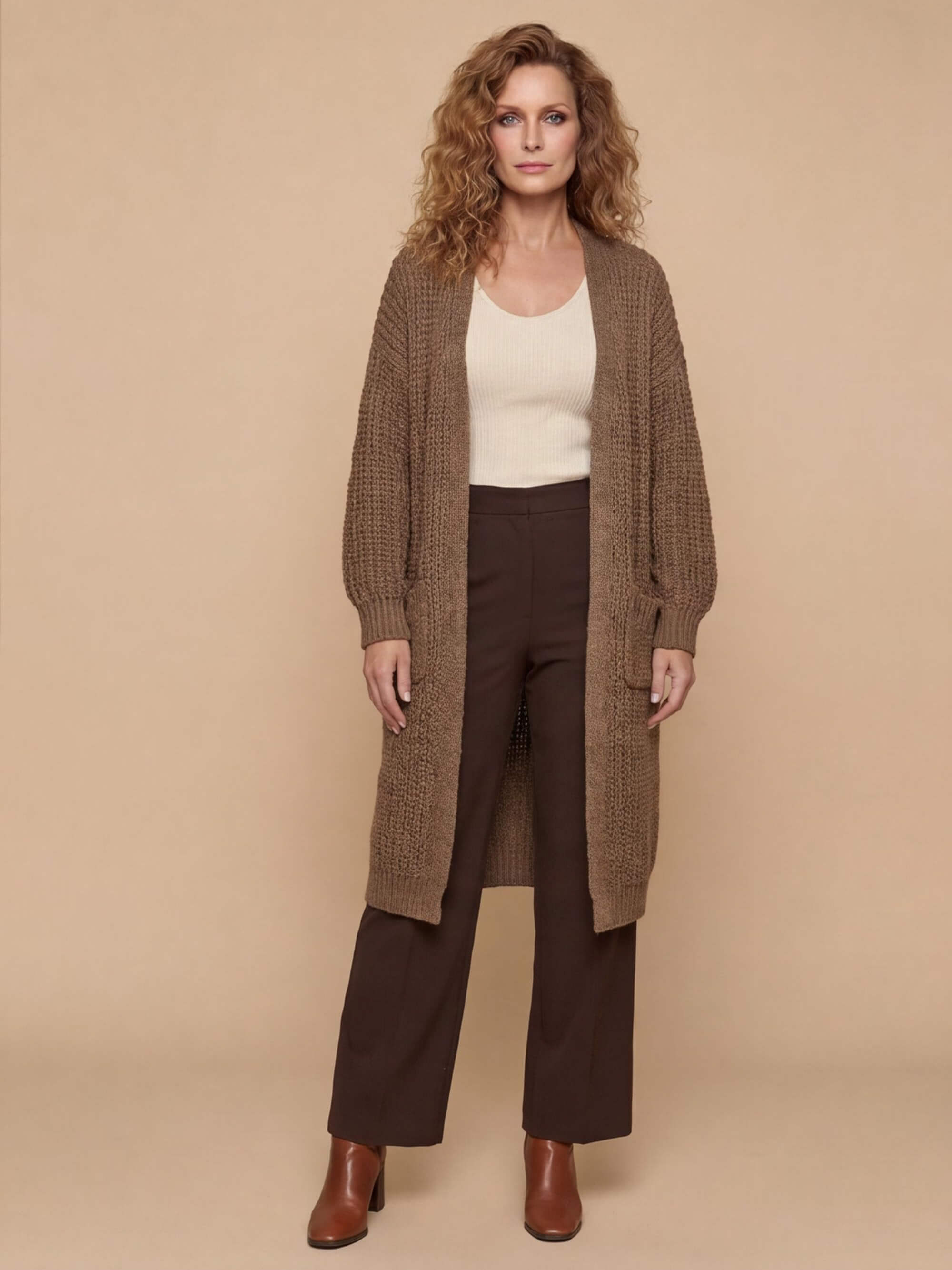 Women’s Long Knit Cardigan – Oversized Ribbed Style & Cozy Elegance