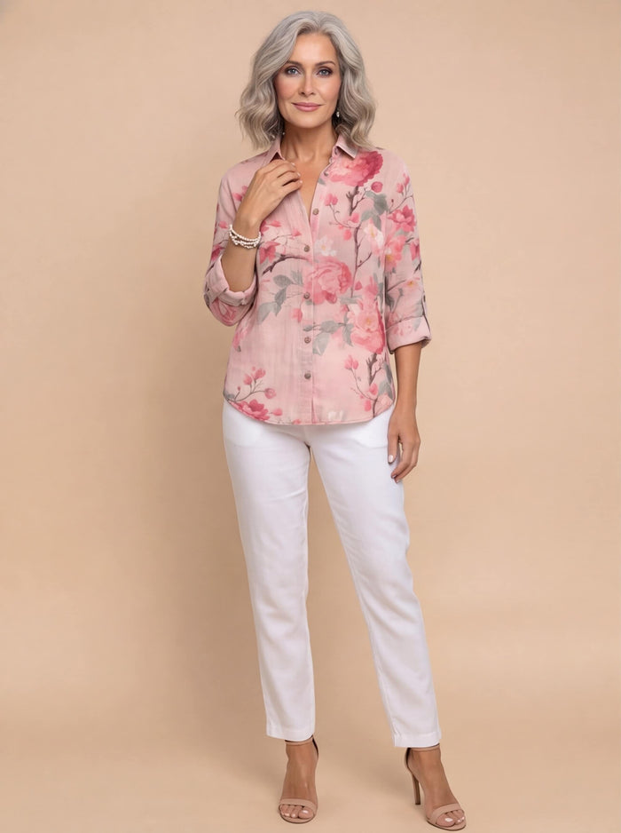 Women’s Floral Button-Up Blouse