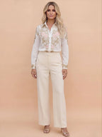 Women’s Embroidered Button-Up Long Sleeve Shirt