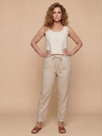 Women’s Drawstring Cuffed Tapered Trousers