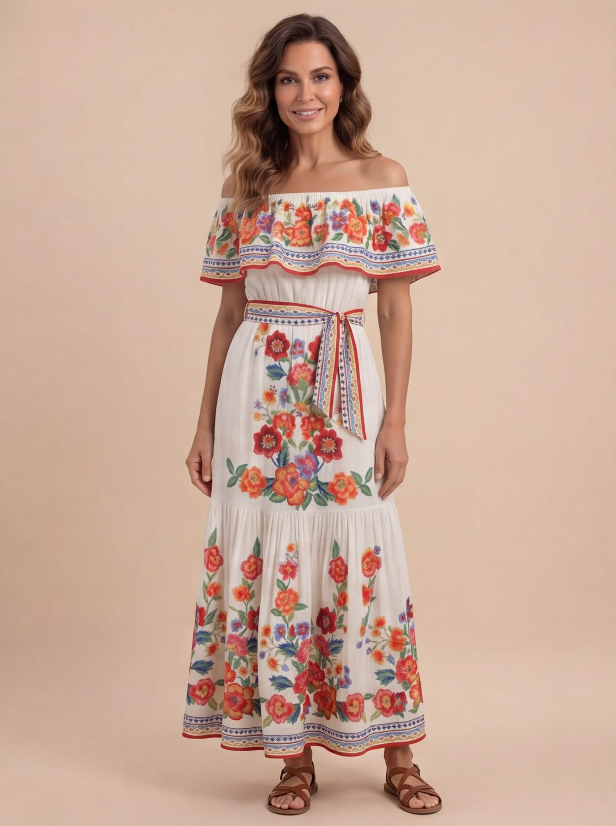 Women’s Off-Shoulder Floral Maxi Dress
