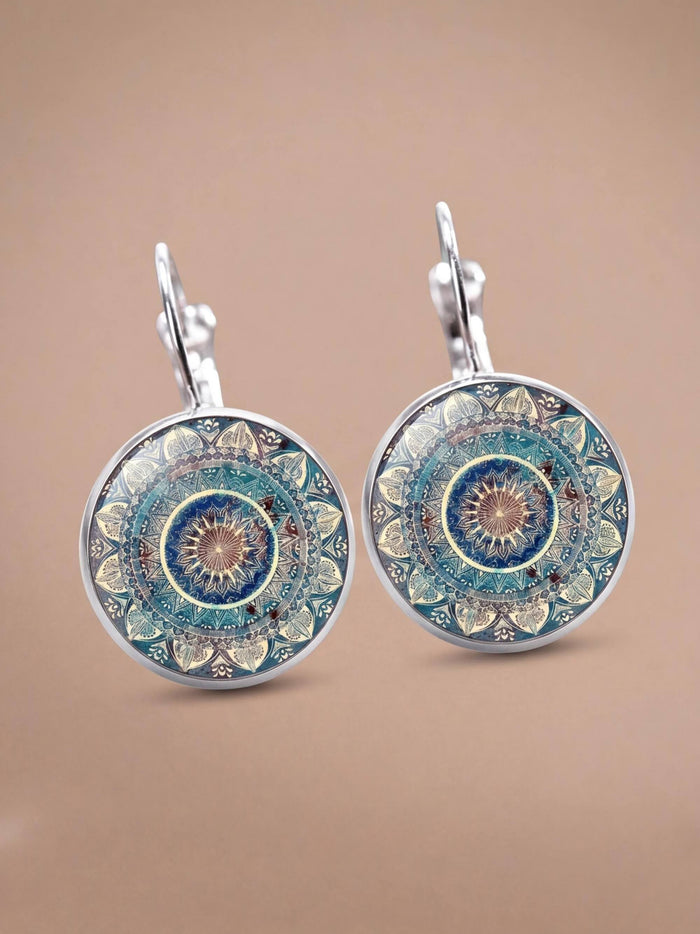 Women’s Mandala Pattern Drop Earrings