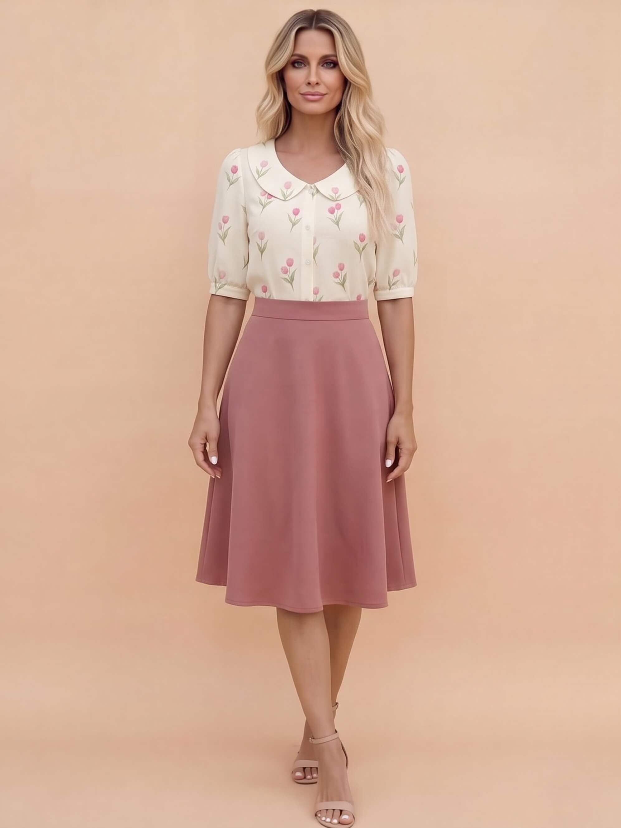 Women’s Floral Peter Pan Collar Blouse