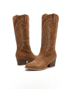 Women’s Knee-High Boots- Western Embroidered