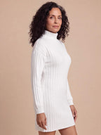 Women’s Ribbed Knit Turtleneck Mini Dress