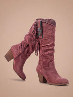 Women’s Fringe Mid-Calf Western Boots
