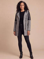 Women’s Textured Hooded Zip-Up Coat