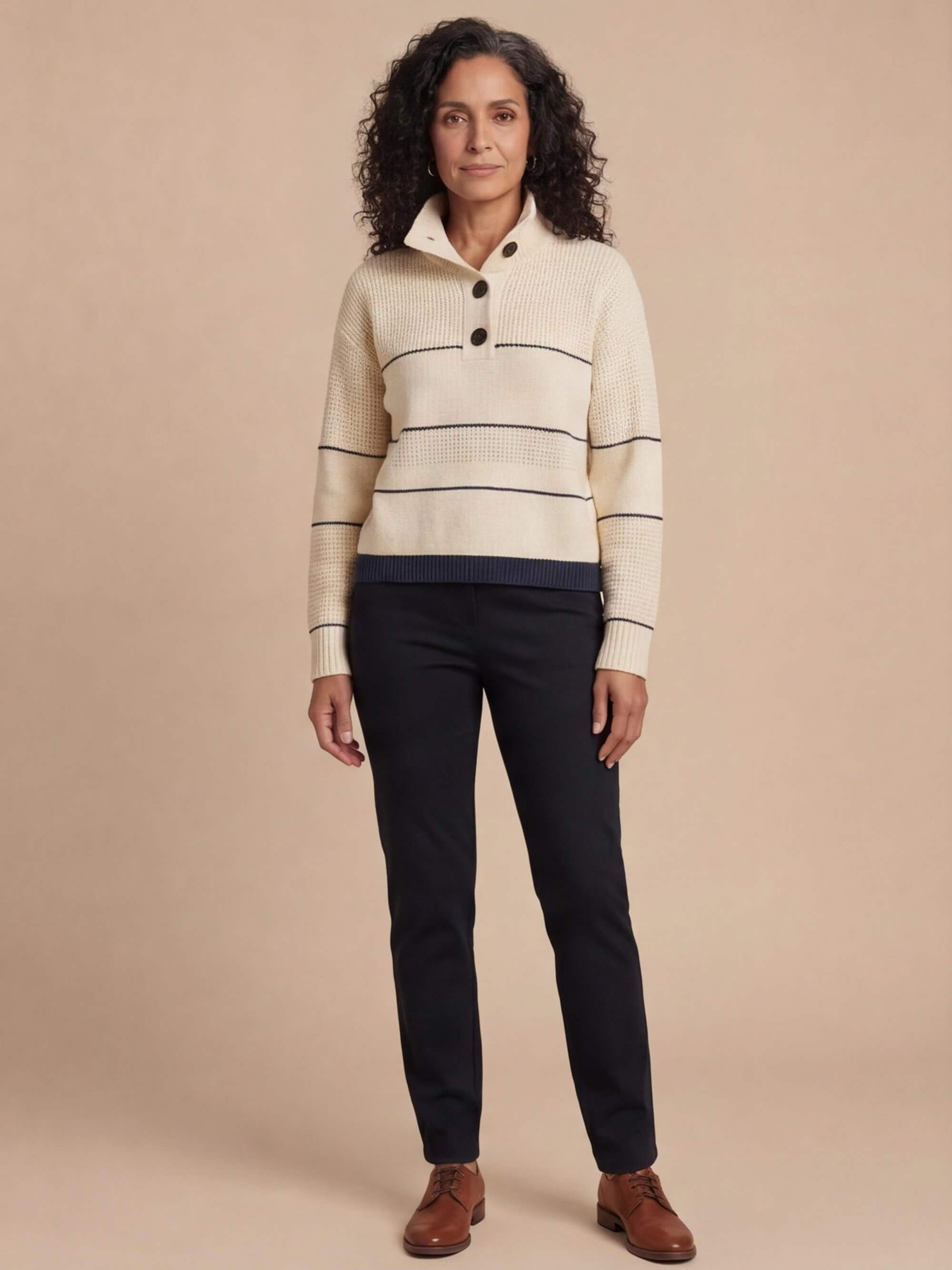 Women’s Button Collar Knit Pullover