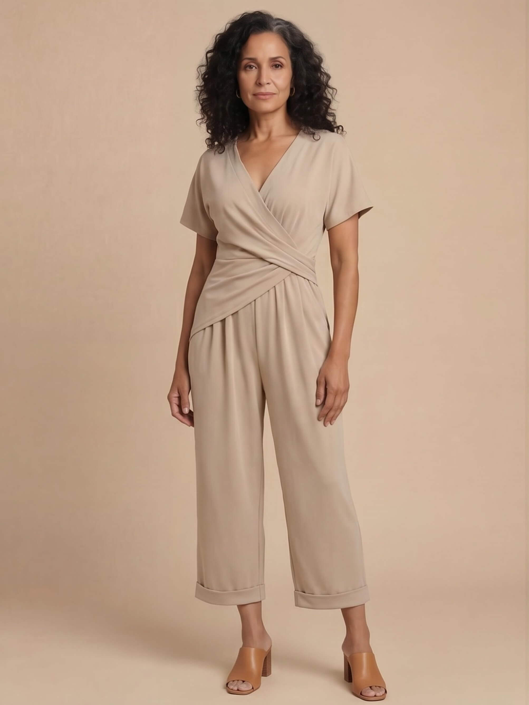 Women’s Wrap Front Cuffed Jumpsuit