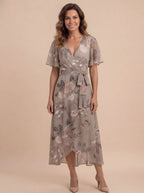 Women’s Floral V-Neck Midi Dress