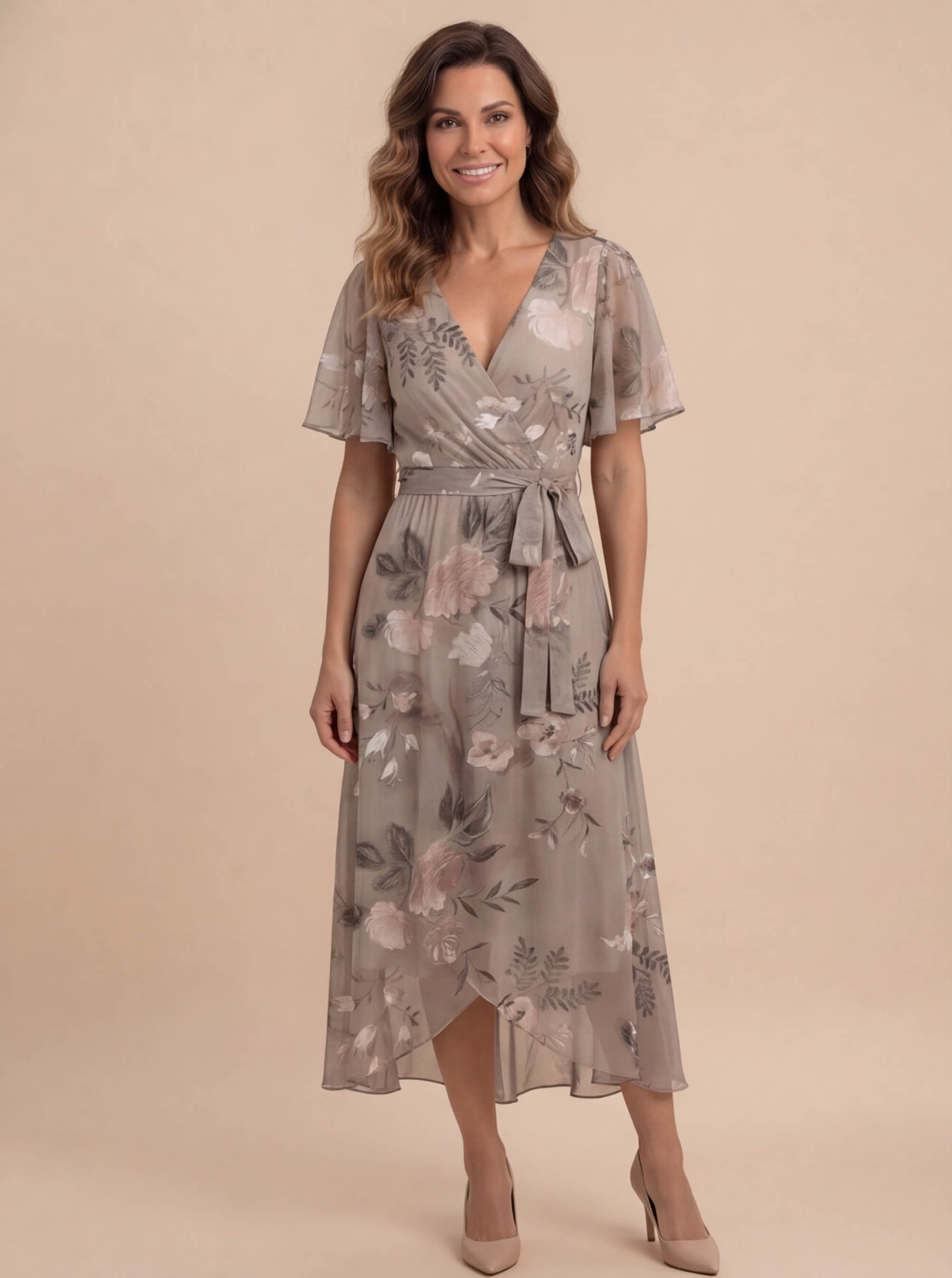 Women’s Floral V-Neck Midi Dress