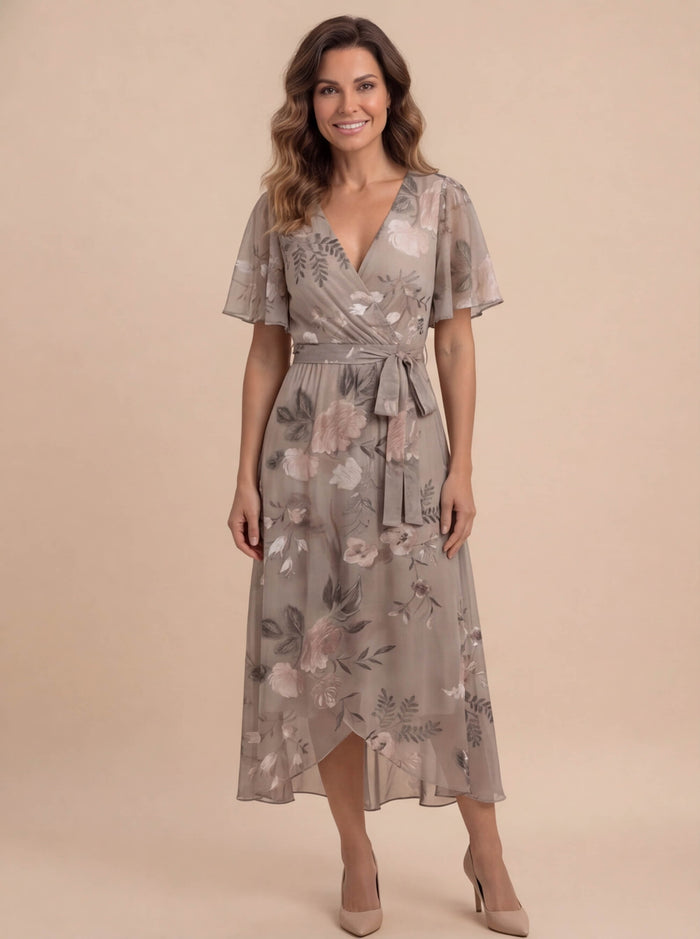 Women’s Floral V-Neck Midi Dress