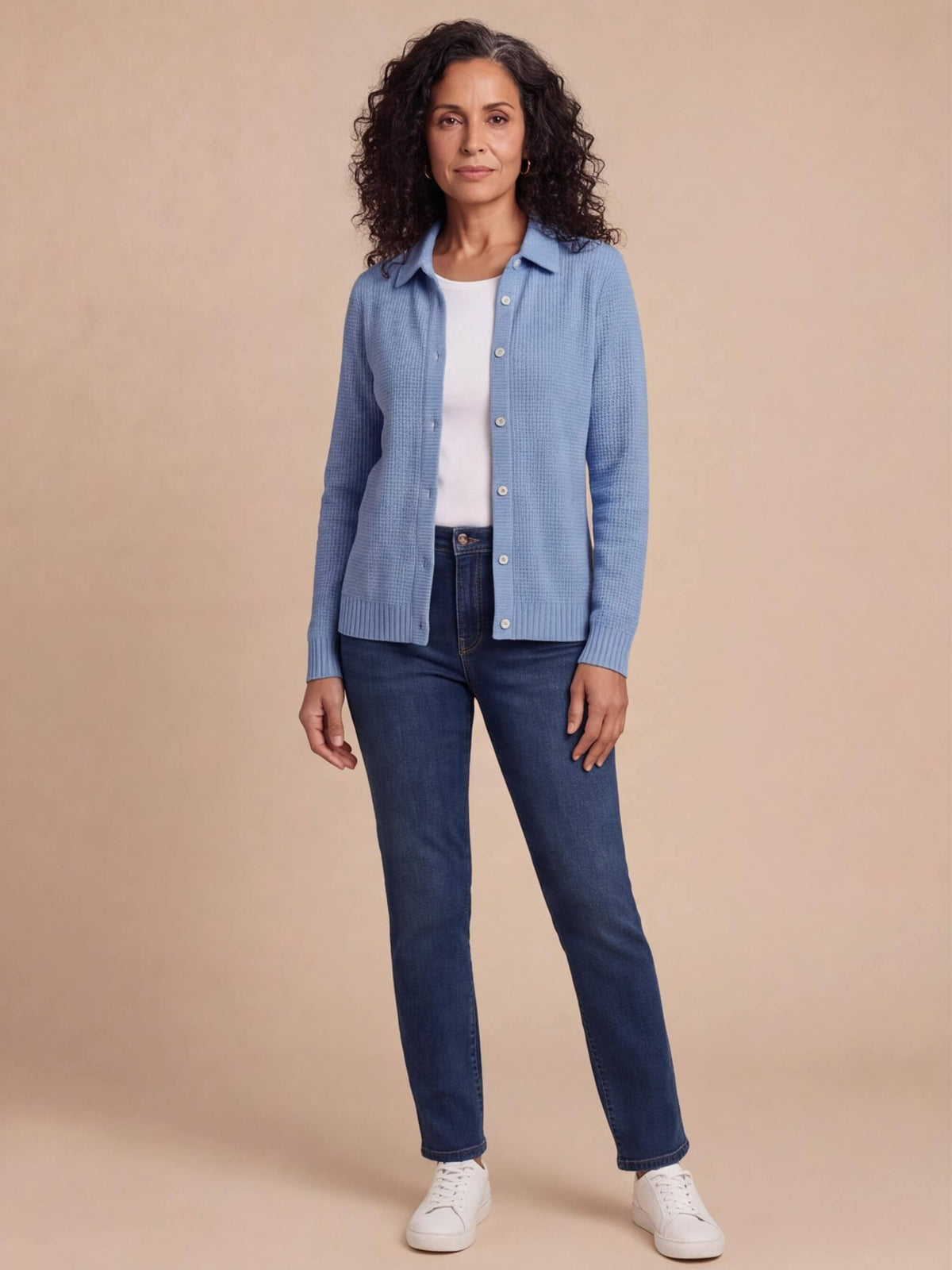 Women’s Textured Knit Button-Up Shirt