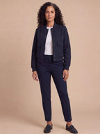 Women’s Utility Bomber Jacket with Snap Buttons
