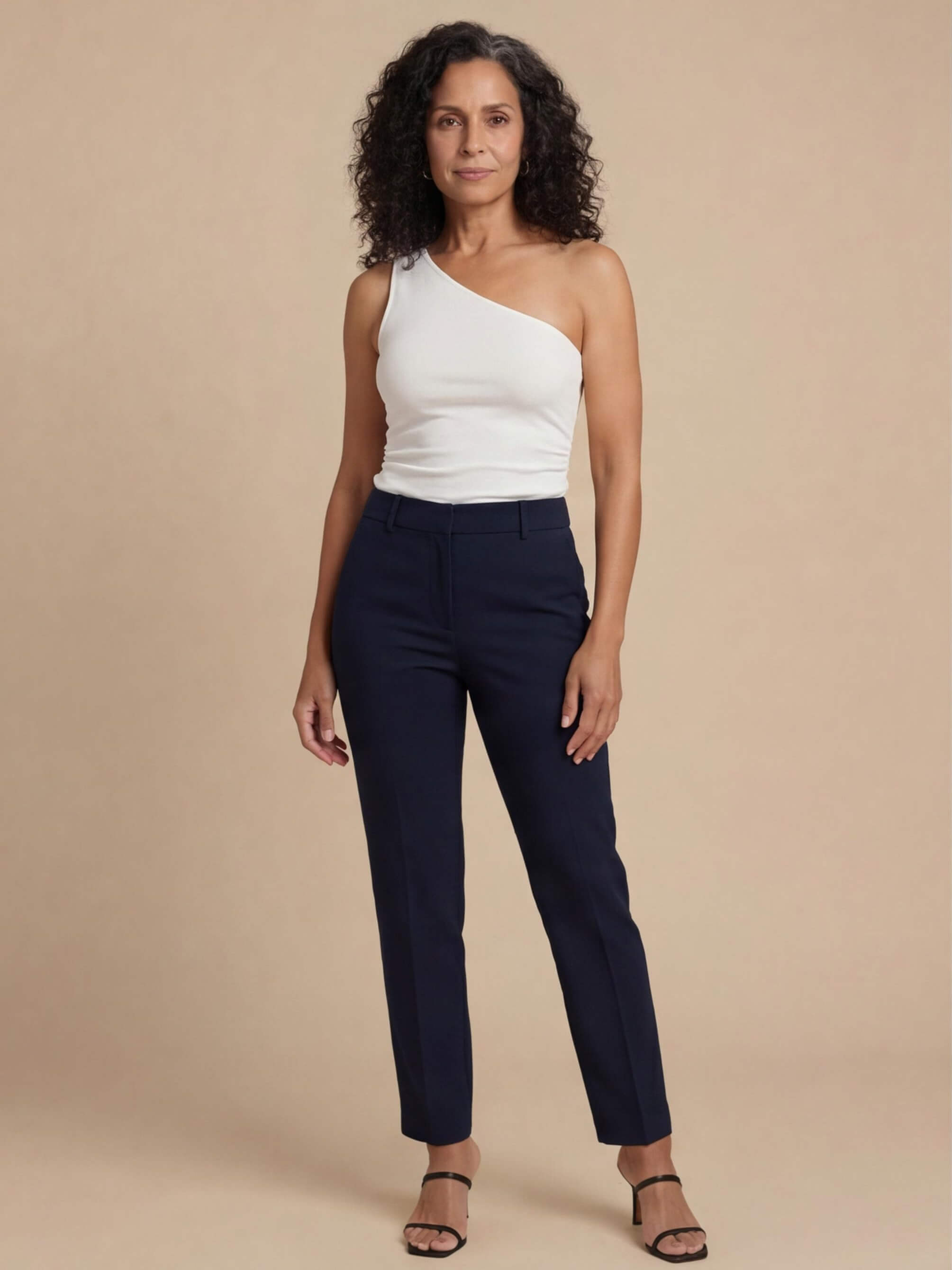Women’s Asymmetric One-Shoulder Tank Top – Minimalist Stretch Design