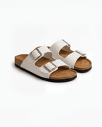 Women’s Footbed Slide Sandals- Double-Buckle
