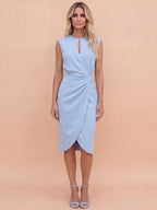 Women’s Sleeveless Ruched Knee-Length Dress