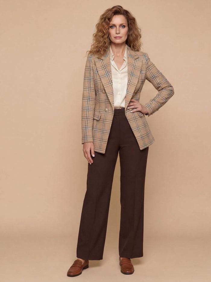 Women’s Plaid Blazer – Tailored Silhouette & Timeless Sophistication