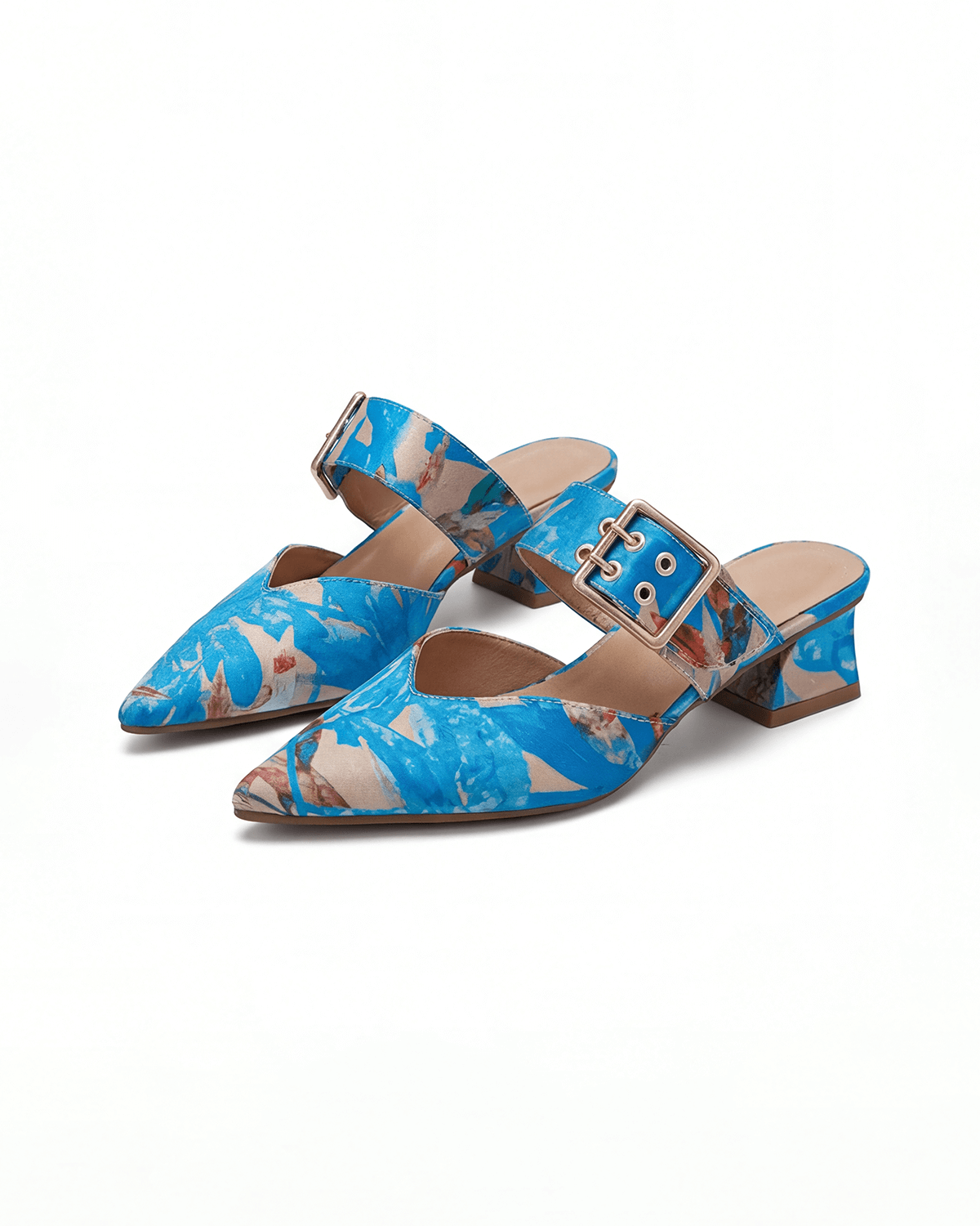 Women’s Slingback Block Heels- Buckle Strap