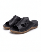Women’s Contrast Stitching Cutout Slide Sandals