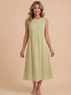 Women’s Dress – Embroidered Sleeveless Midi Dress