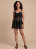 Women’s Lace-Look Skirted One-Piece Swimsuit