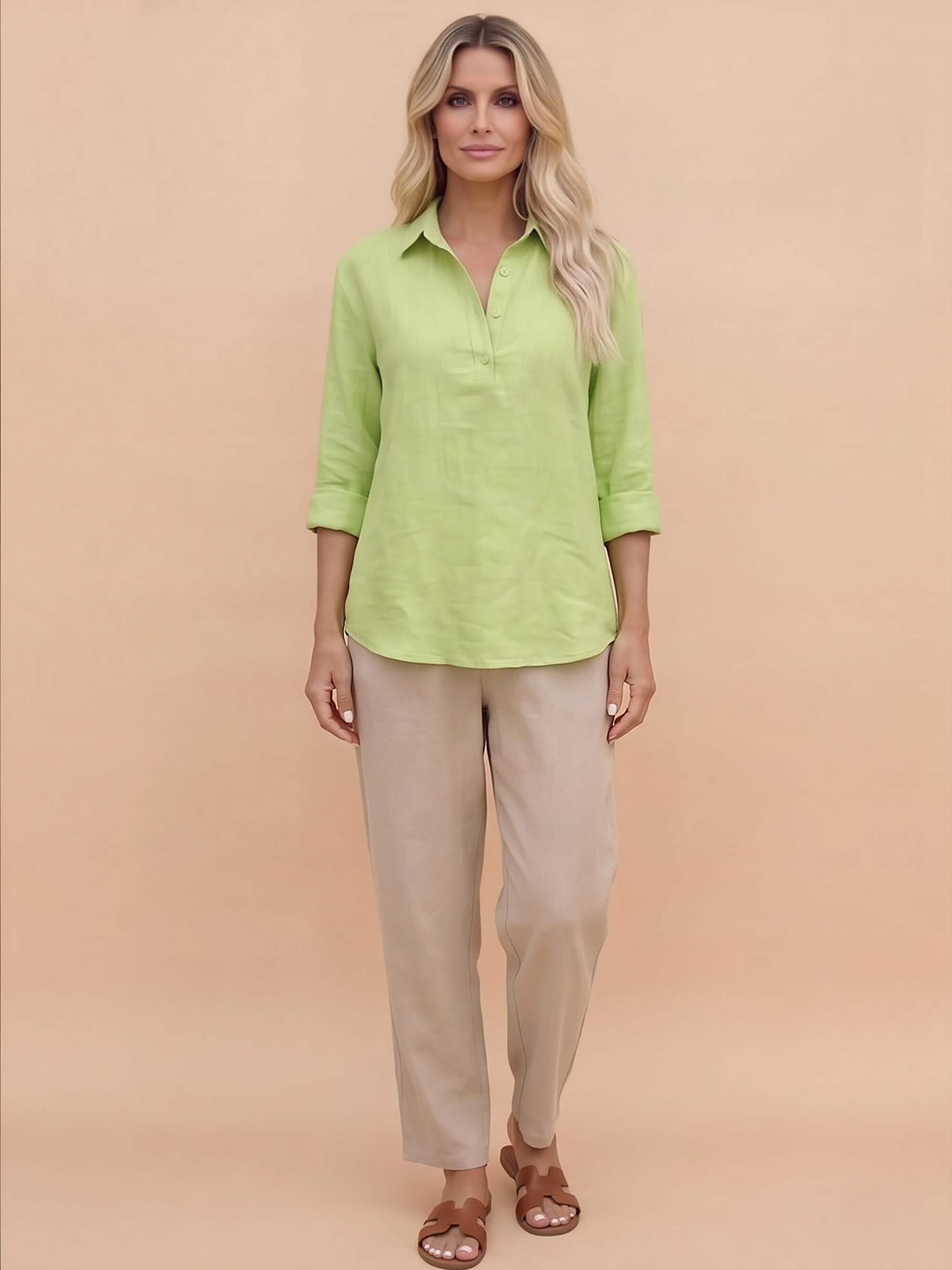 Women’s Relaxed Collared Button Detail Shirt