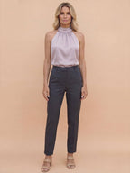 Women’s Satin High Neck Blouse – Elegant & Refined Style