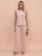 Women’s Jumpsuit – Sleeveless Wide-Leg Elegant One-Piece