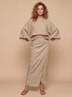 Women’s Draped Top and Wrap Skirt Set