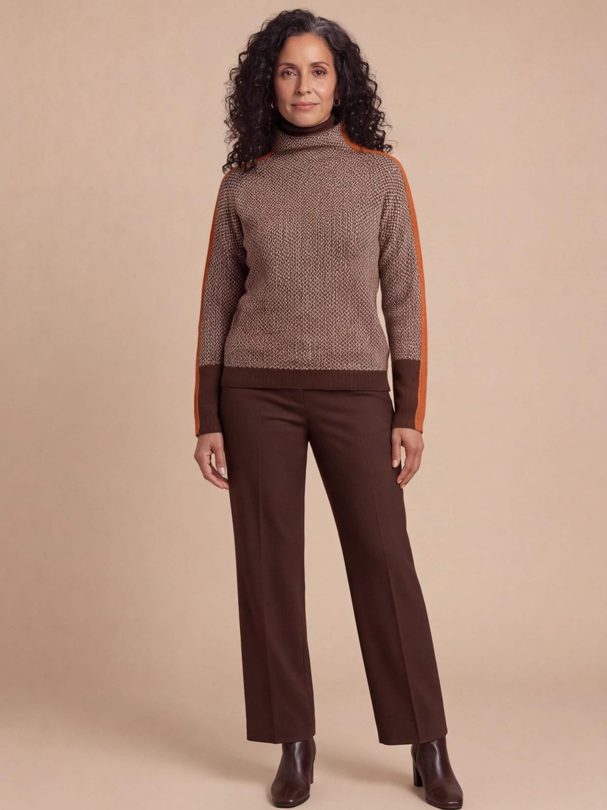 Women’s Patterned Turtleneck Knit Sweater