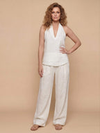 Women’s Halter Top and Wide-Leg Trouser Set