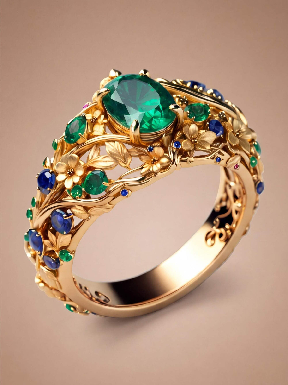 Women’s Floral Gemstone Statement Ring