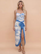 Women’s Toile Print Swimsuit and Sarong Set