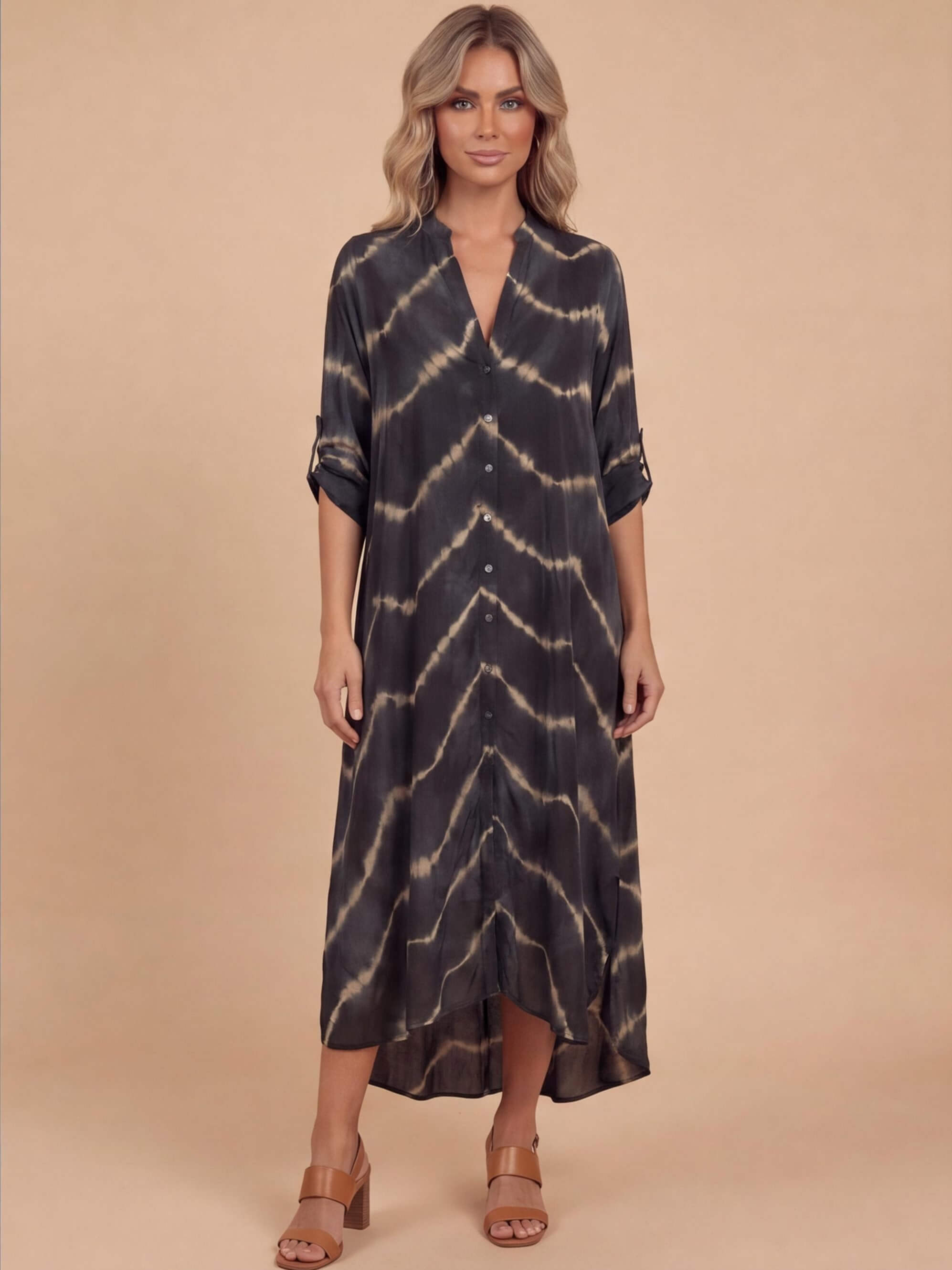 Women’s Boho Striped Maxi Dress – Effortless Flow & Elegance