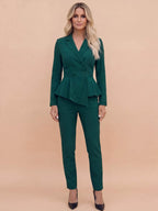Claudia Peplum Suit – Green