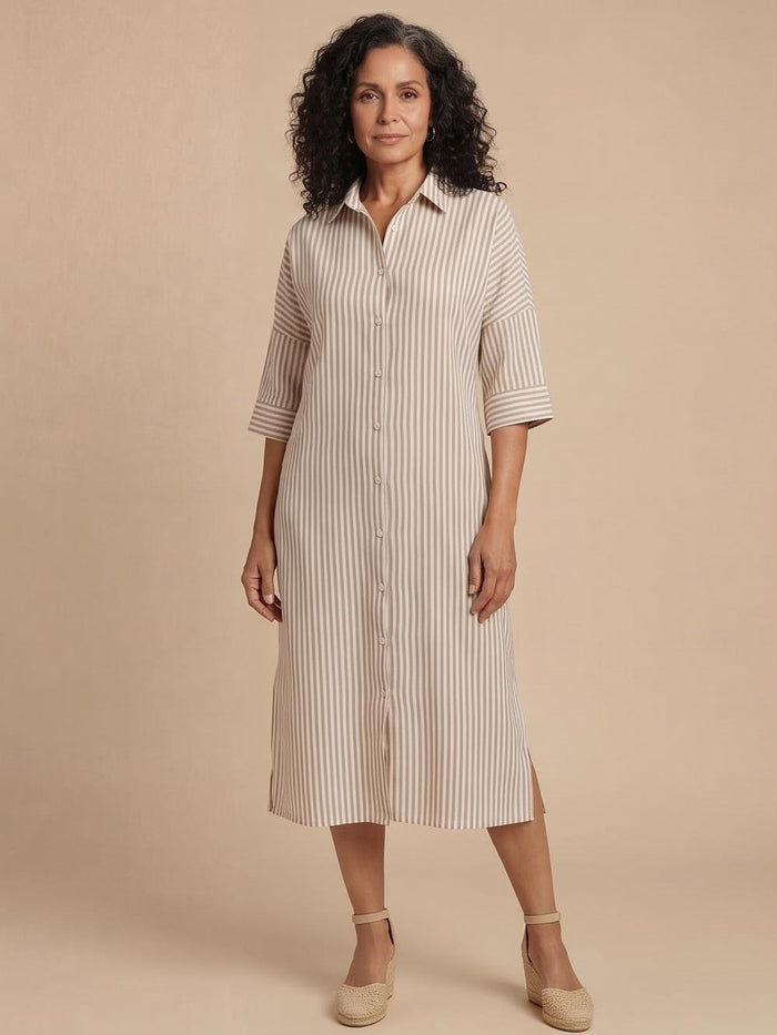 Women’s Striped Shirt Dress – Lightweight & Effortless Elegance