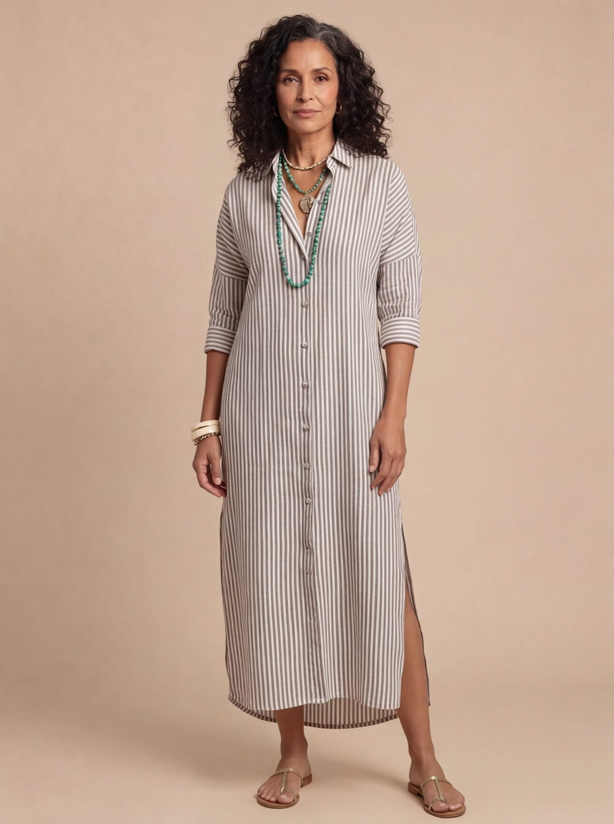 Women’s Striped Shirt Dress – Lightweight & Effortless Elegance