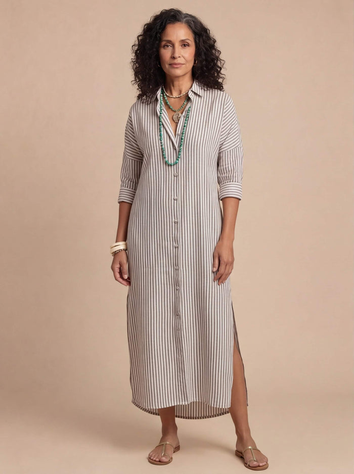 Women’s Striped Shirt Dress – Lightweight & Effortless Elegance