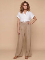 Women’s Smocked Waist Wide-Leg Trousers