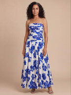 Women’s Strapless Floral Maxi Dress – Falling Into Light